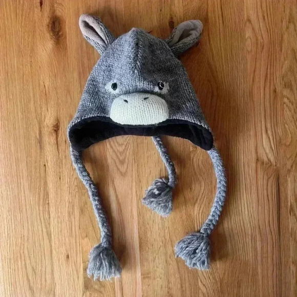 deLux Wool Donkey Hand Made in Nepal Knit Hat Fleece Lined - Picture 1 of 10